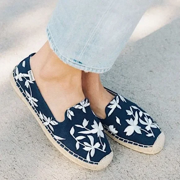 Soludos Shoes Soludos Shiloh Embroidered Leaf Espadrilles Us